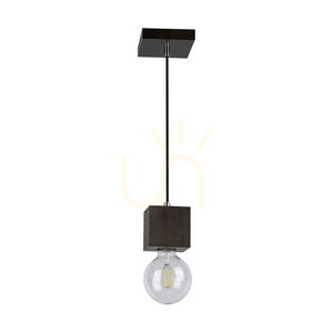 Lampa suspendată Trongo Square, 1xE27, Max. 60 W, lemn de fag și nuc, cablu împletit negru, 10 cm small 0