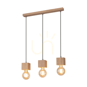 Lampa suspendată Trongo Square, 3xE27, Max. 60 W, stejar uleiat/antracit, cablu împletit, 52 cm small 1