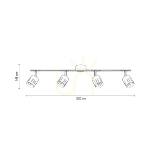 Lampa de tavan Ulrika, 4xG9, Max. 28 W, metal cromat/negru, 82 cm small 4