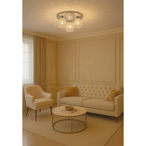 Lampa de tavan Vegas, 3xG9, Max. 33 W, metal cromat/abat-jour din sticlă transparentă, Ø 41 cm small 1