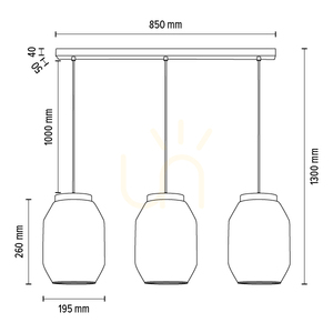 Lampa suspendată Vaso, 3xE27, Max. 60 W, stejar tratat cu ulei / cablu din PVC transparent / abajur din sticlă transparentă, 85 cm small 5