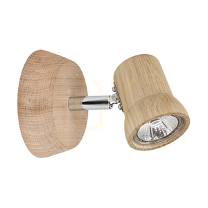 Aplică de perete Venla, include 1 soclu GU10, maxim. 5 W, stejar tratat cu ulei/metal cromat, 14 cm small 0