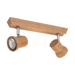 Lampa de tavan Venla, include 2 prize GU10, maxim. 5 W, stejar tratat cu ulei/metal cromat, 29 cm small 0
