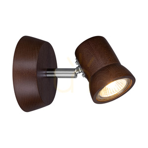 Aplică de perete Venla, include 1 soclu GU10, maxim. 5 W, lemn de fag și nuc / metal cromat, 14 cm small 1