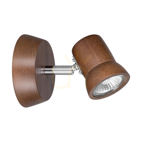 Verifica Aplică de perete Venla, include 1 soclu GU10, maxim. 5 W, lemn de fag și nuc / metal cromat, 14 cm