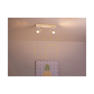 Lampa de tavan Venla, include 2 prize GU10, maxim. 5 W, lemn de mesteacăn/metal cromat, 29 cm small 2