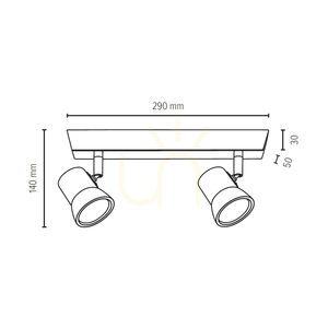 Lampa de tavan Venla, include 2 prize GU10, maxim. 5 W, lemn de mesteacăn/metal cromat, 29 cm small 3