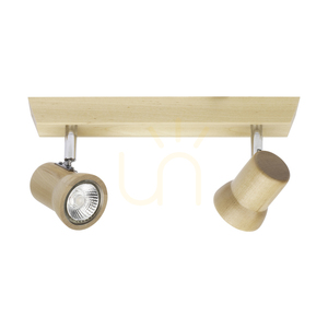Lampa de tavan Venla, include 2 prize GU10, maxim. 5 W, lemn de mesteacăn/metal cromat, 29 cm small 0