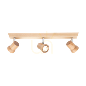 Lampa de tavan Venla, include 3 prize GU10, maxim. 5 W, lemn de mesteacăn/metal cromat, 49 cm small 1