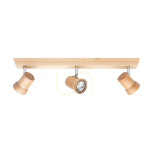 Lampa de tavan Venla, include 3 prize GU10, maxim. 5 W, lemn de mesteacăn/metal cromat, 49 cm small 0