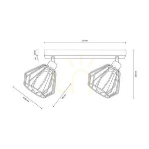 Lampa de tavan Vento, 2xE27, Max. 60 W, stejar tratat cu ulei/abat-jour din metal negru, 50 cm small 2