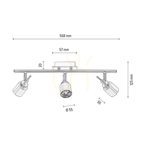 Lampa de tavan Vera, 3xGU10, Max. 35 W, patină metalică, 56,8 cm small 4