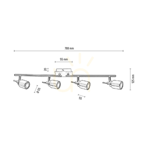 Lampa de tavan Vera, 4xGU10, Max. 35 W, patină metalică, 78,8 cm small 2