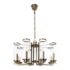 Lampa suspendată Verdi, 8xE14, Max. 40 W, patină metalică/abat-jour din sticlă transparentă, Ø 72 cm small 0