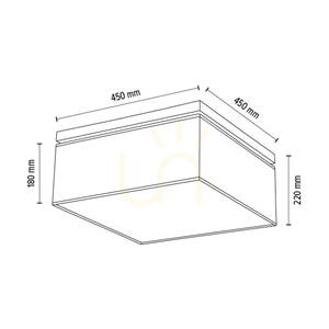 Lampa de tavan Vertiga, 4xE27, Max. 25 W, stejar lăcuit/gri, abajur de 45 cm small 4