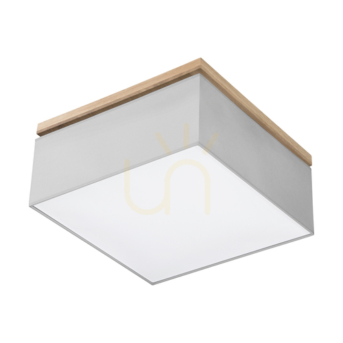 Verifica Lampa de tavan Vertiga, 4xE27, Max. 25 W, stejar lăcuit/gri, abajur de 45 cm