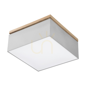 Lampa de tavan Vertiga, 4xE27, Max. 25 W, stejar lăcuit/gri, abajur de 45 cm small 0