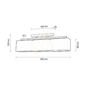 Lampa de tavan Vertigo, 3xE27, Max. 25 W, metal alb/abat-jour gri, 86 cm small 2