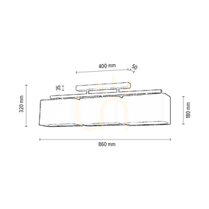 Lampa de tavan Vertigo, 3xE27, Max. 25 W, metal gri/abat-jour negru, 86 cm small 2