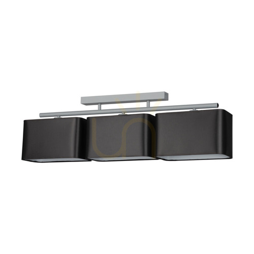 Verifica Lampa de tavan Vertigo, 3xE27, Max. 25 W, metal gri/abat-jour negru, 86 cm