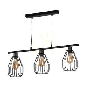 Lampa suspendată Vertigo, 3xE27, Max. 25 W, metal negru/cablu din PVC negru/abat-jour din metal negru, 86 cm small 0