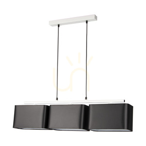 Lampa suspendată Vertigo, 3xE27, Max. 25 W, metal alb/cablu din PVC negru/abat-jour negru, 86 cm small 0