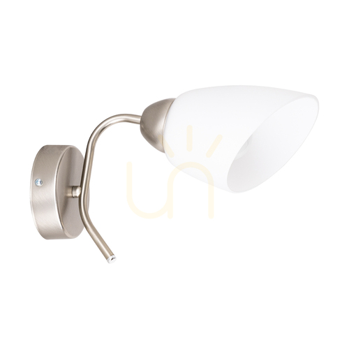 Verifica Aplică de perete Viletta 1xE27 Max. 60 W, metal satinat/abajur din sticlă albă, 29 cm