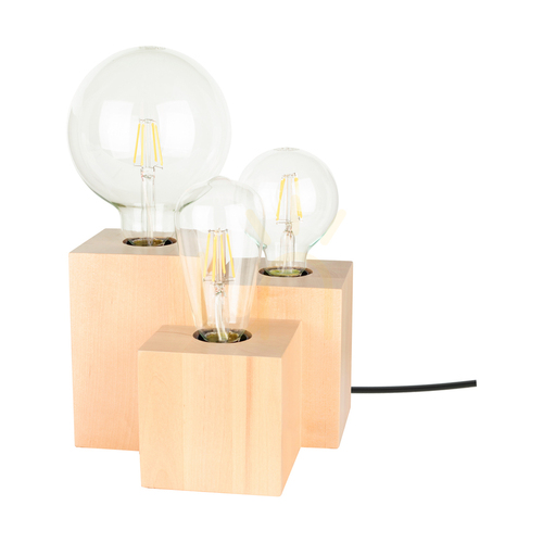 Verifica Lampa de masă Vincent Square, 3xE27, Max. 15 W, mesteacăn/negru, cablu din PVC de 20 cm