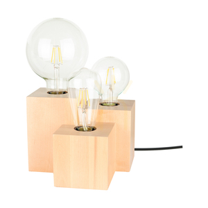 Lampa de masă Vincent Square, 3xE27, Max. 15 W, mesteacăn/negru, cablu din PVC de 20 cm small 0