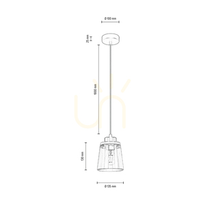 Lampa suspendată Warnemünde 1xE27 Max. 60 W, stejar uleiat/metal negru/cablu din PVC negru/abat-jour din sticlă fumurie, Ø 13,5 cm small 3