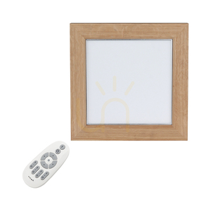 Lampa de tavan Vivica Square, 1xLED, 2700–6200 K, 46 W, stejar uleiat/abat-jour din sticlă albă, cu telecomandă, 62 cm small 2