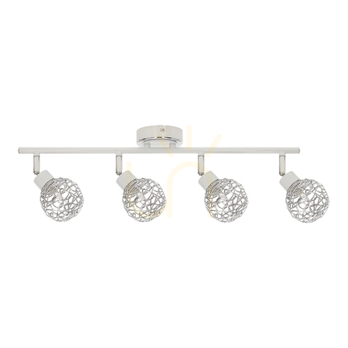 Verifica Lampa de tavan Virgo, 4xG9, Max. 40 W, metal alb/abat-jour din metal cromat, 62 cm