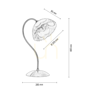 Lampa de masă Wien, 1xE27, Max. 60 W, patină metalică/abat-jour din sticlă albă, 28,5 cm small 3