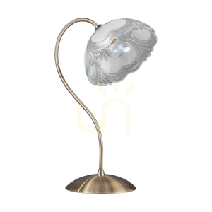 Lampa de masă Wien, 1xE27, Max. 60 W, patină metalică/abat-jour din sticlă albă, 28,5 cm small 0