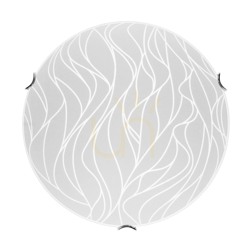 Verifica Lampa de tavan Wisconsin, include 1 bec LED de 2700K și 18W, corp metalic cromat/abat-jour din sticlă albă, Ø40 cm