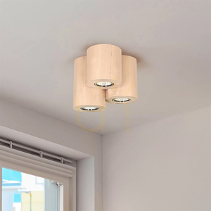 Lampa de tavan rotundă Wooddream, 3xGU10, Max. 6 W, mesteacăn, Ø 18 cm small 1