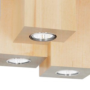 Lampa de tavan Wooddream Square, 3xGU10, Max. 6 W, mesteacăn, 20 cm small 1