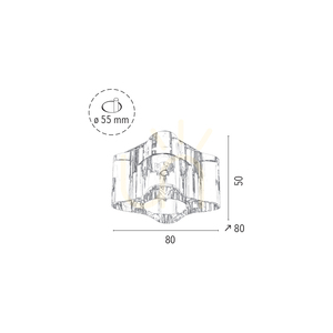 Set de plafoniere Cristaldream, include 3 becuri LED G4 (Max.. 2,3 W), sticlă transparentă, cu sursă de alimentare, 8 cm small 3