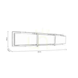 Aplică de perete Zoey, include LED 3000K 27W, metal cromat/abat-jour din sticlă albă, 64 cm small 2