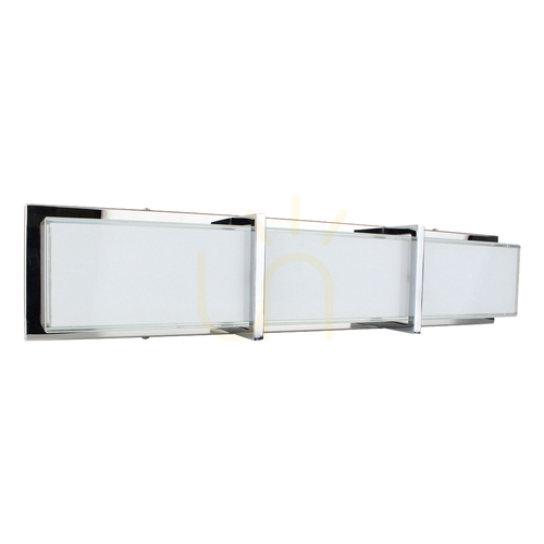 Verifica Aplică de perete Zoey, include LED 3000K 27W, metal cromat/abat-jour din sticlă albă, 64 cm