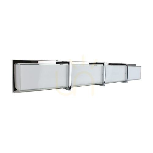 Verifica Aplică de perete Zoey, include LED 3000K 40W, metal cromat/abat-jour din sticlă albă, 89 cm