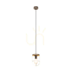 Lampa suspendată Netuno 1xE27 Max. 60 W, pin vopsit în gri/metal negru/cablu din PVC negru/abat-jour din metal argintiu, Ø 15 cm small 1