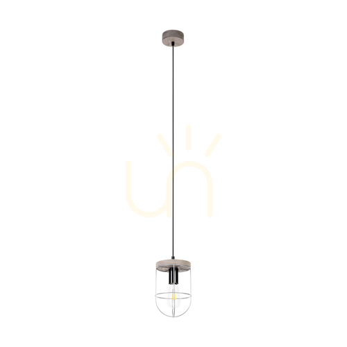 Verifica Lampa suspendată Netuno 1xE27 Max. 60 W, pin vopsit în gri/metal negru/cablu din PVC negru/abat-jour din metal argintiu, Ø 15 cm