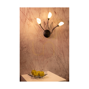 Aplică de perete Gloriosa, 3xG9, Max. LED de 6 W, metal negru/abat-jour din sticlă albă, 46 cm small 1