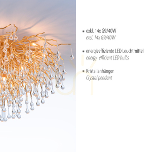 ICICLE 8092-11 Lampa de tavan, alamă, 14xG9 small 3