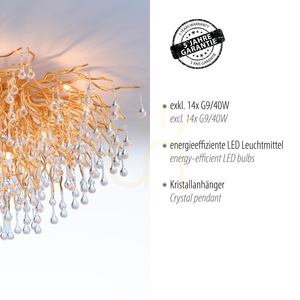 ICICLE 8092-11 Lampa de tavan, alamă, 14xG9 small 4
