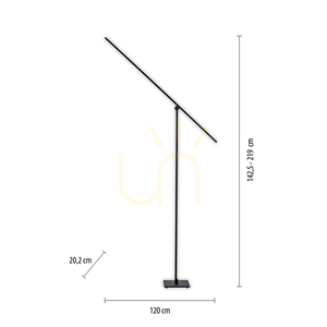 Lampa de podea PURE-GRAFO 407-18, negru, 1xLED small 7