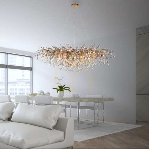 Verifica Candelabru Paul Neuhaus Icicle 2031-11, alamă antichizată, 15 × G9