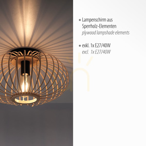 RACOON 11410-79 Lampa de tavan, lemn, 1xE27 3 RACOON 11410-79 Lampa de tavan, lemn, 1xE27 small 3