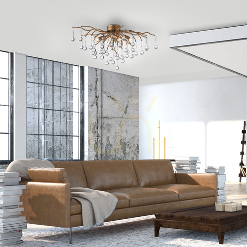 Verifica Lampă de tavan Paul Neuhaus Icicle 8090-11, alamă antichizată, 4×G9
